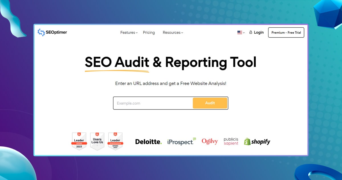 Best Free SEO tool for SEO audits- SEOptimer 
