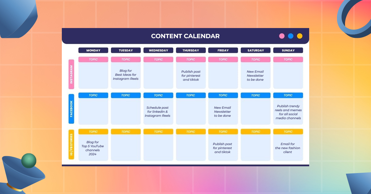  Create a content calendar