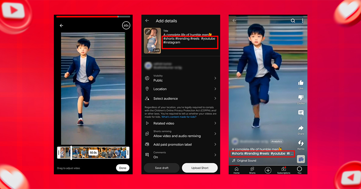 How to Add Hashtags to YouTube Shorts