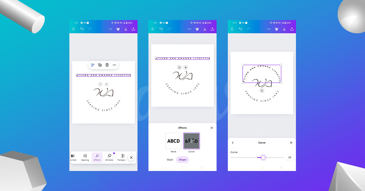 How to Curving Text in Canva's Mobile App