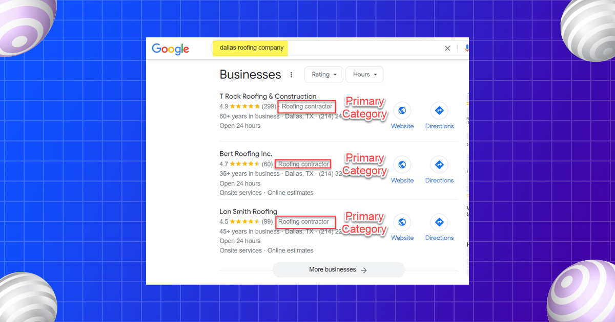 choose the correct primary and secondary categories