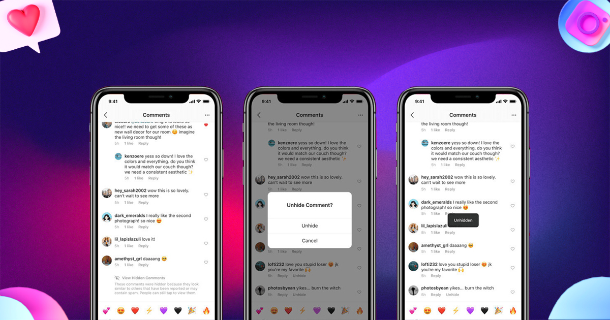 hide offensive comments