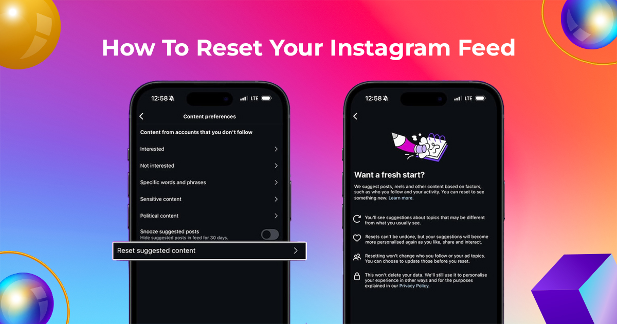 how to reset your instagram feed