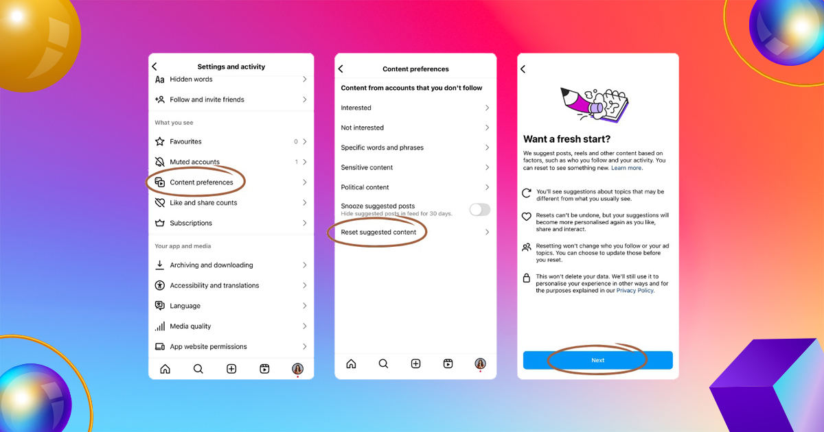 why you should reset instagram feed