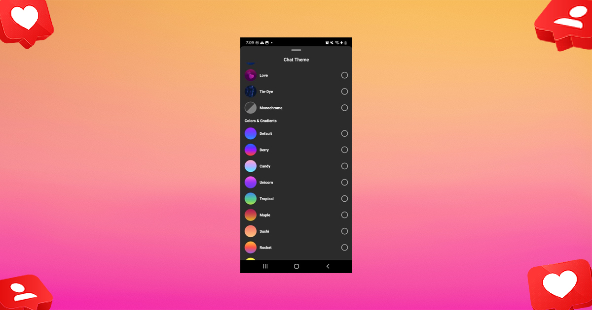 available instagram dm themes