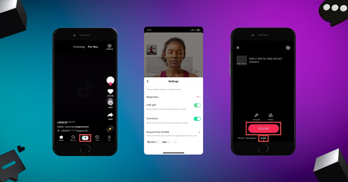 step by step instructions to go live on tiktok