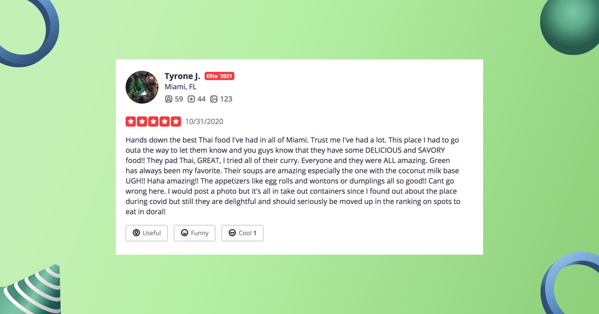 overall experience review examples