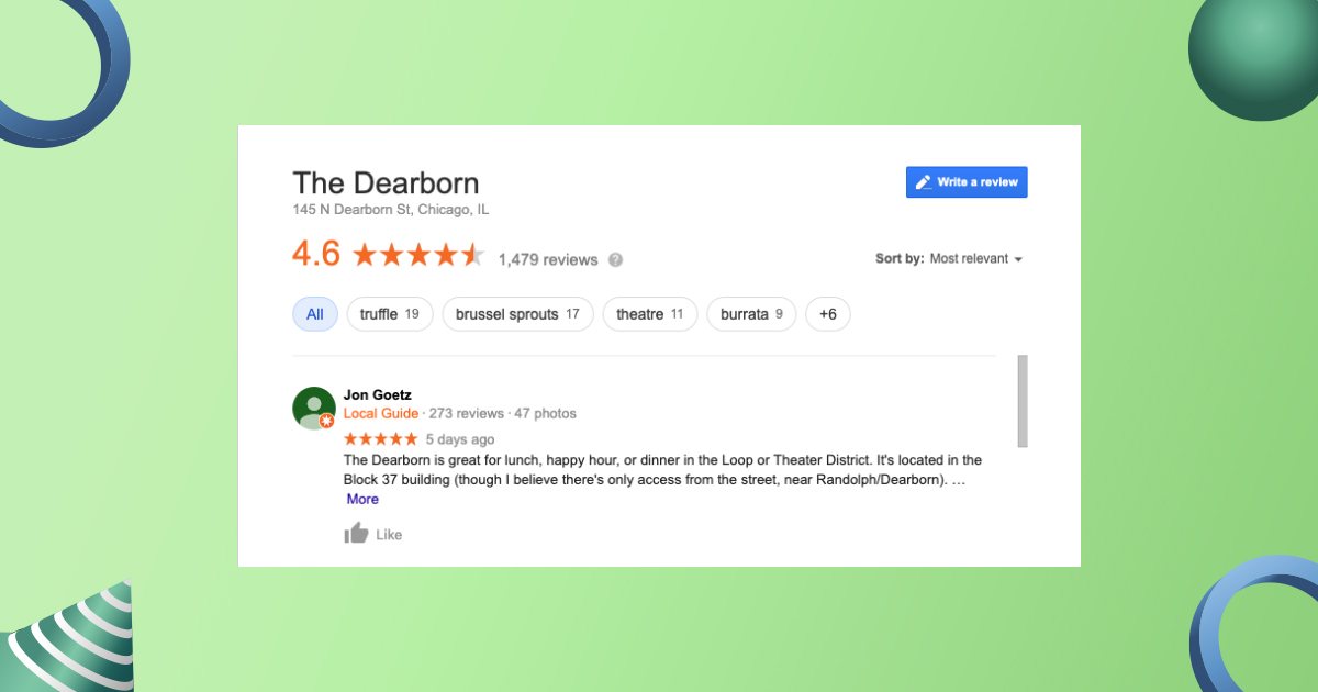 positive restaurant review examples