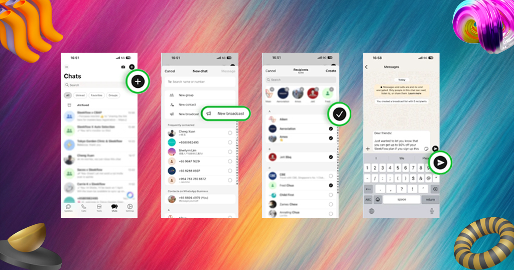 build a whatsapp broadcast list for repeat business